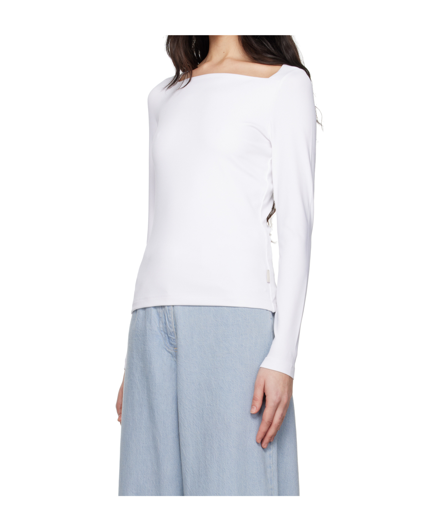 Remain Birger Christensen White Long Sleeve Jersey Top In Black