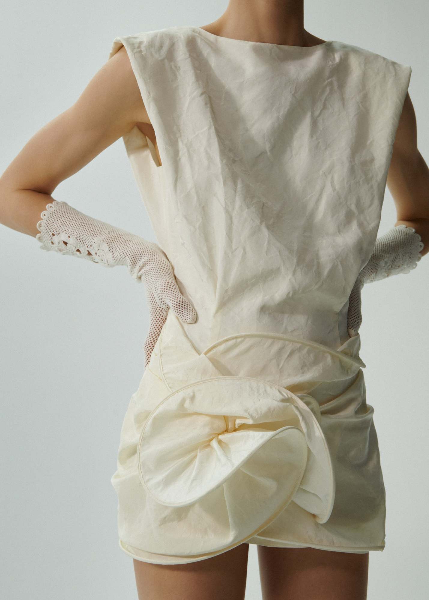 Magda Butrym Silk Wrap Mini Dress In White