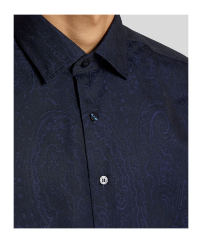 Etro Paisley Jacquard Shirt In Blue