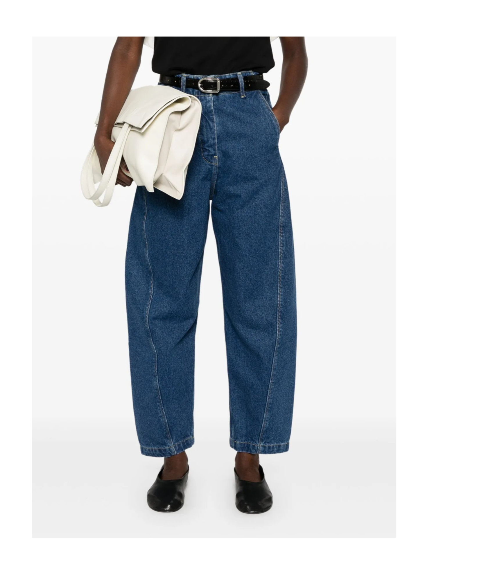Studio Nicholson Denim Trousers With Belt Loops In Blue