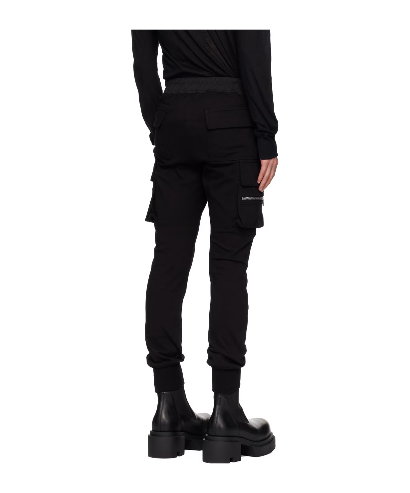 Rick Owens Men Mastodon Megacargo Organic Cotton Jogging Trouser In Black