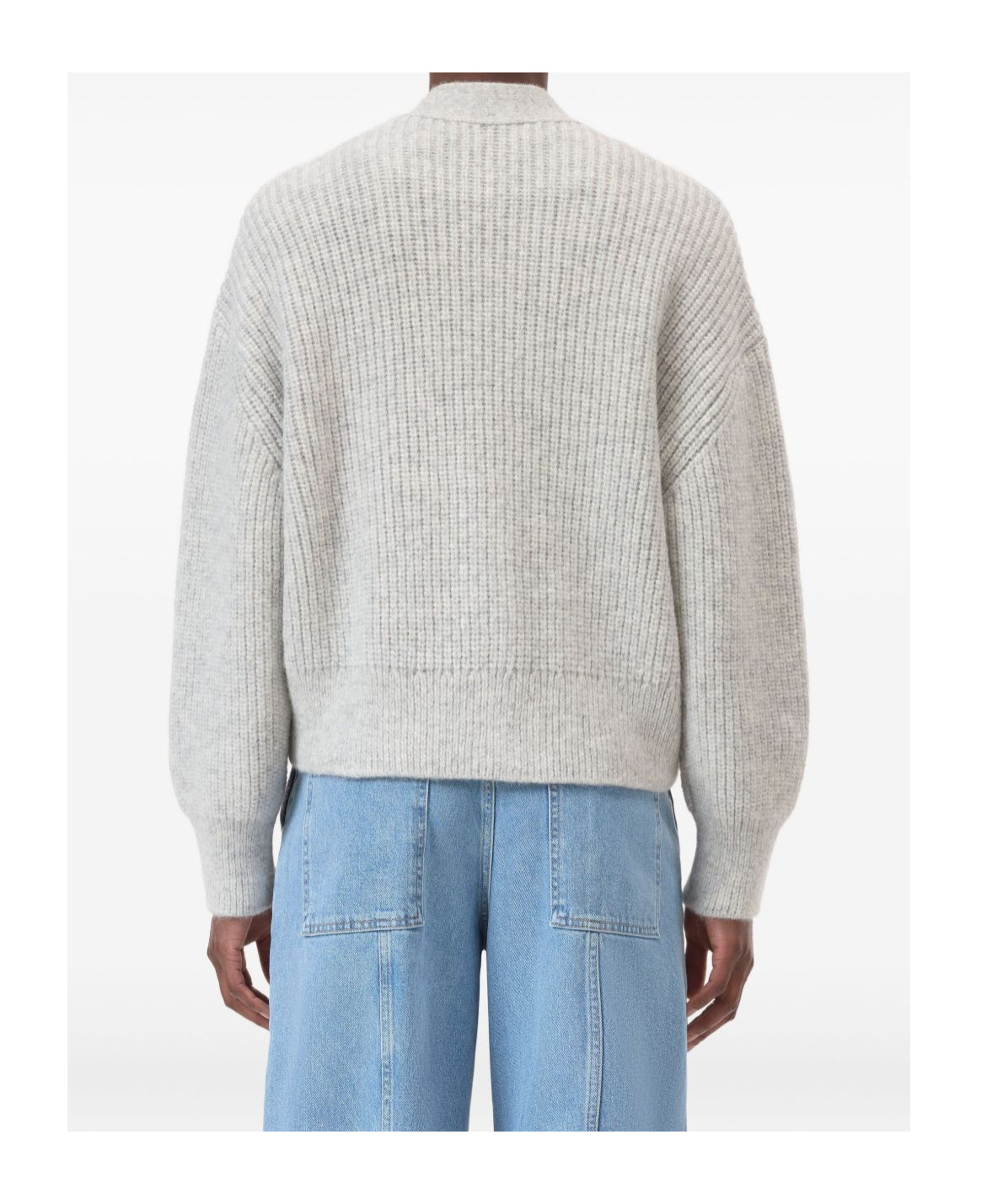 Closed Wool Blend V-necked Cardigan In White