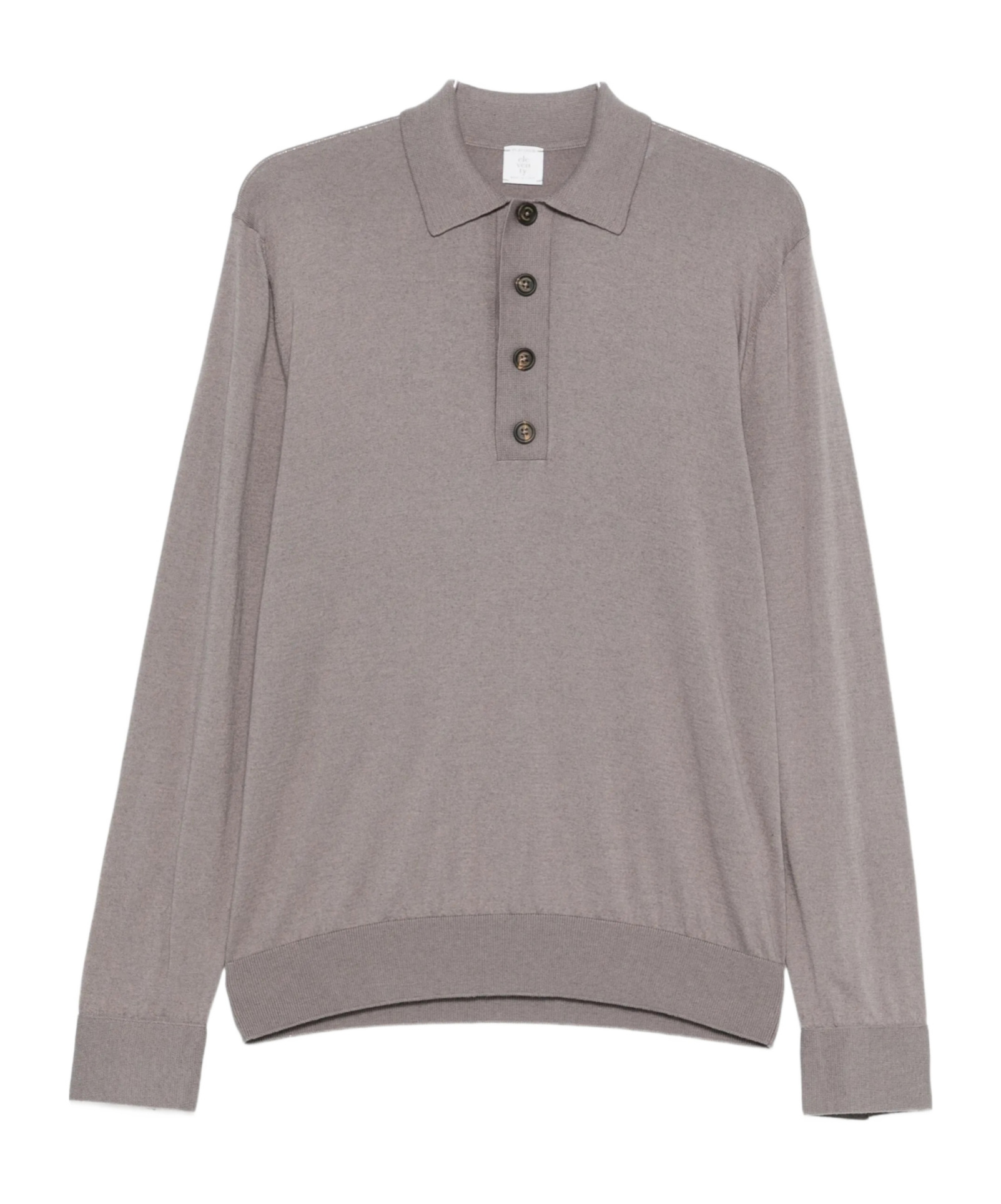 Eleventy Fine-knit Polo Shirt In Gray