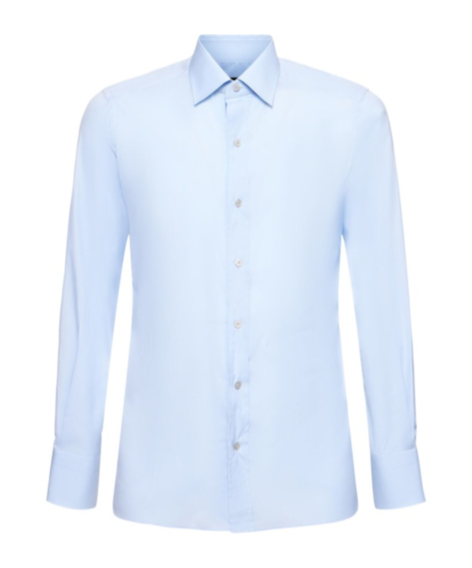 Tom Ford Cotton Poplin Slim Fit Shirt In Light Blue