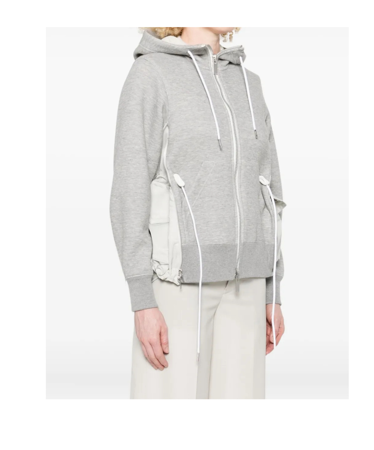 Sacai Sponge Sweat X Nylon Twill Hoodie In Multi