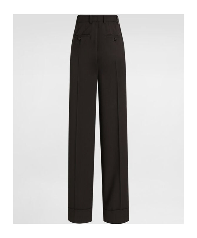 Dolce & Gabbana High-waisted Wide-leg Trousers In Black