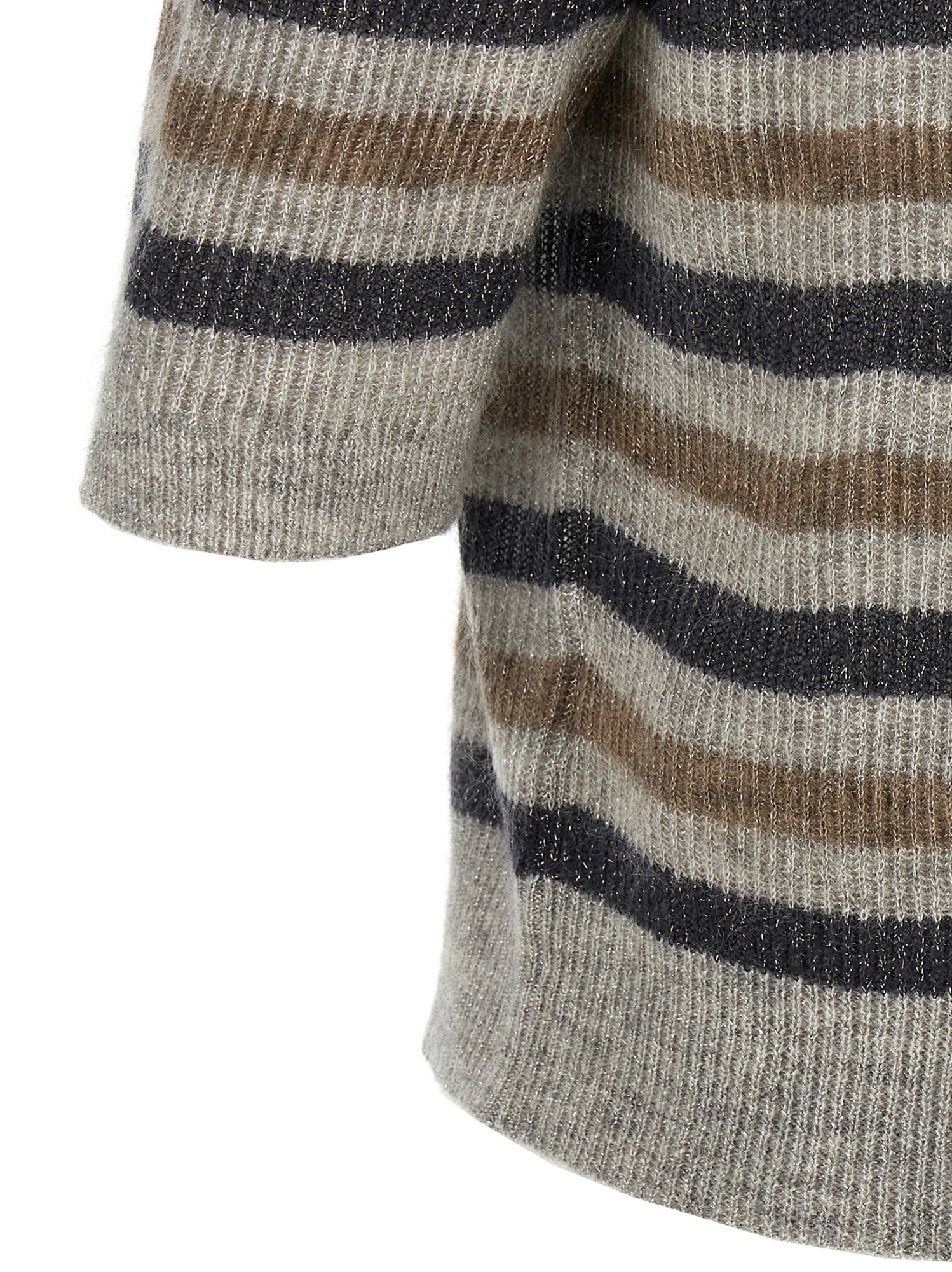 Brunello Cucinelli Lurex Wool Cropped Sweater Sweaters And Cardigans Multicolor