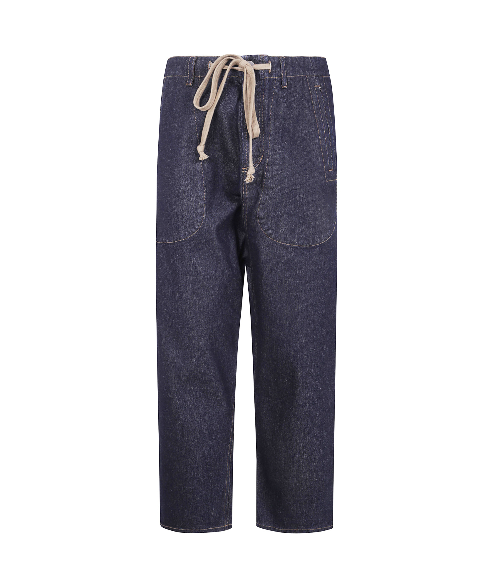 Uma Wang Drawstring Waist Trousers With Pockets And Loops In Blue
