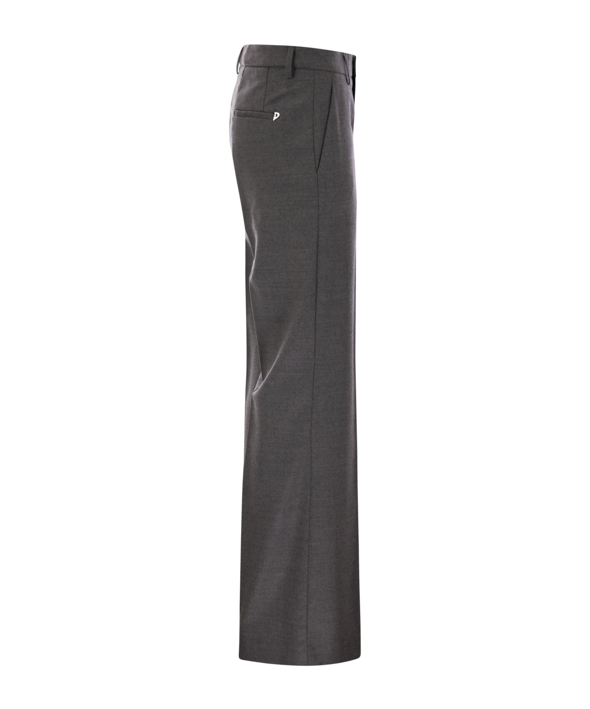 Dondup High Waist Casual Pants In Gray