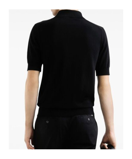 Dolce & Gabbana Dark Gray Logo Plaque Cotton Men Polo Shirt T-shirt In Black