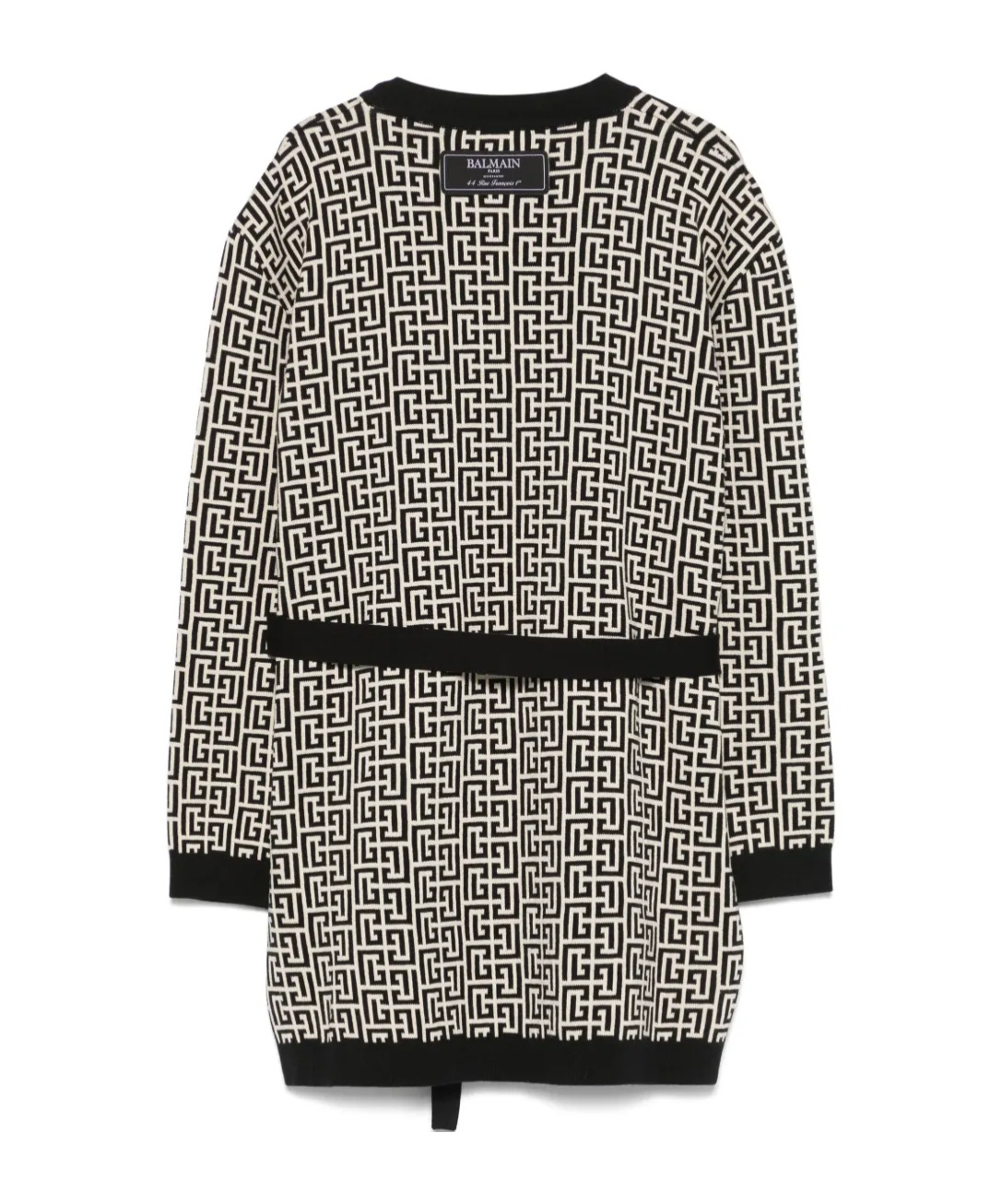 Balmain Logo Jacquard Sweater In Black