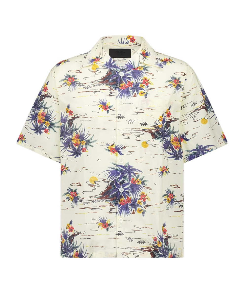 Prada Men's Cotton Shirt In Nude