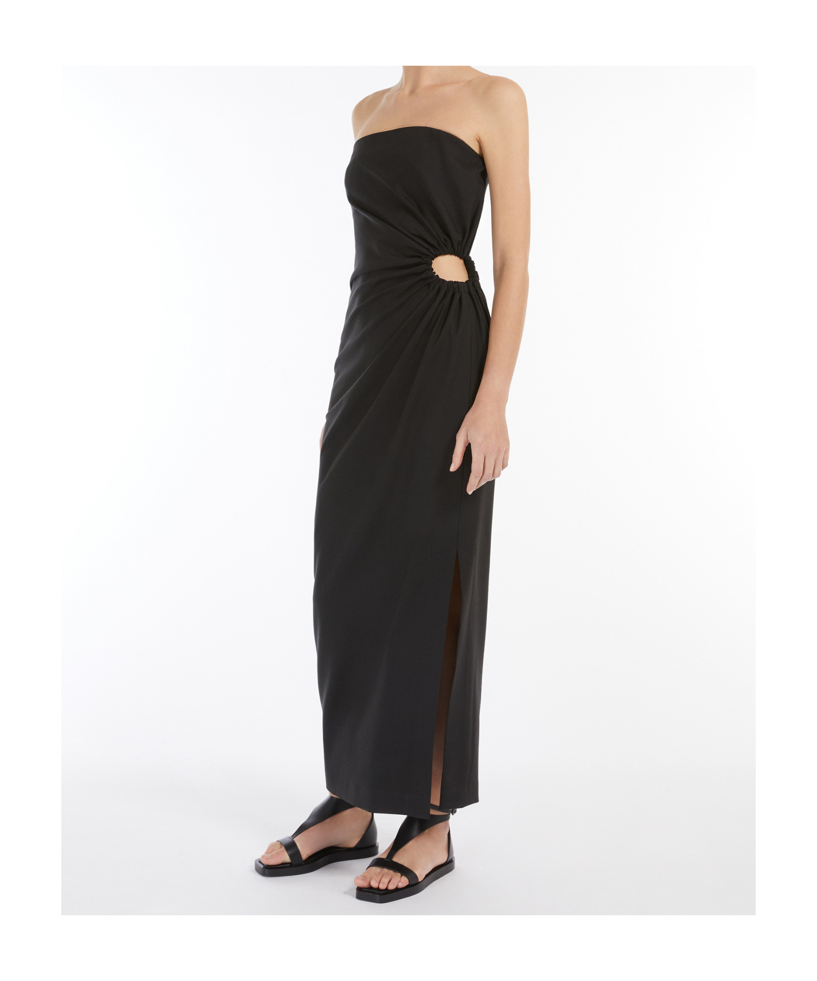 Max Mara Strapless Dress In Black