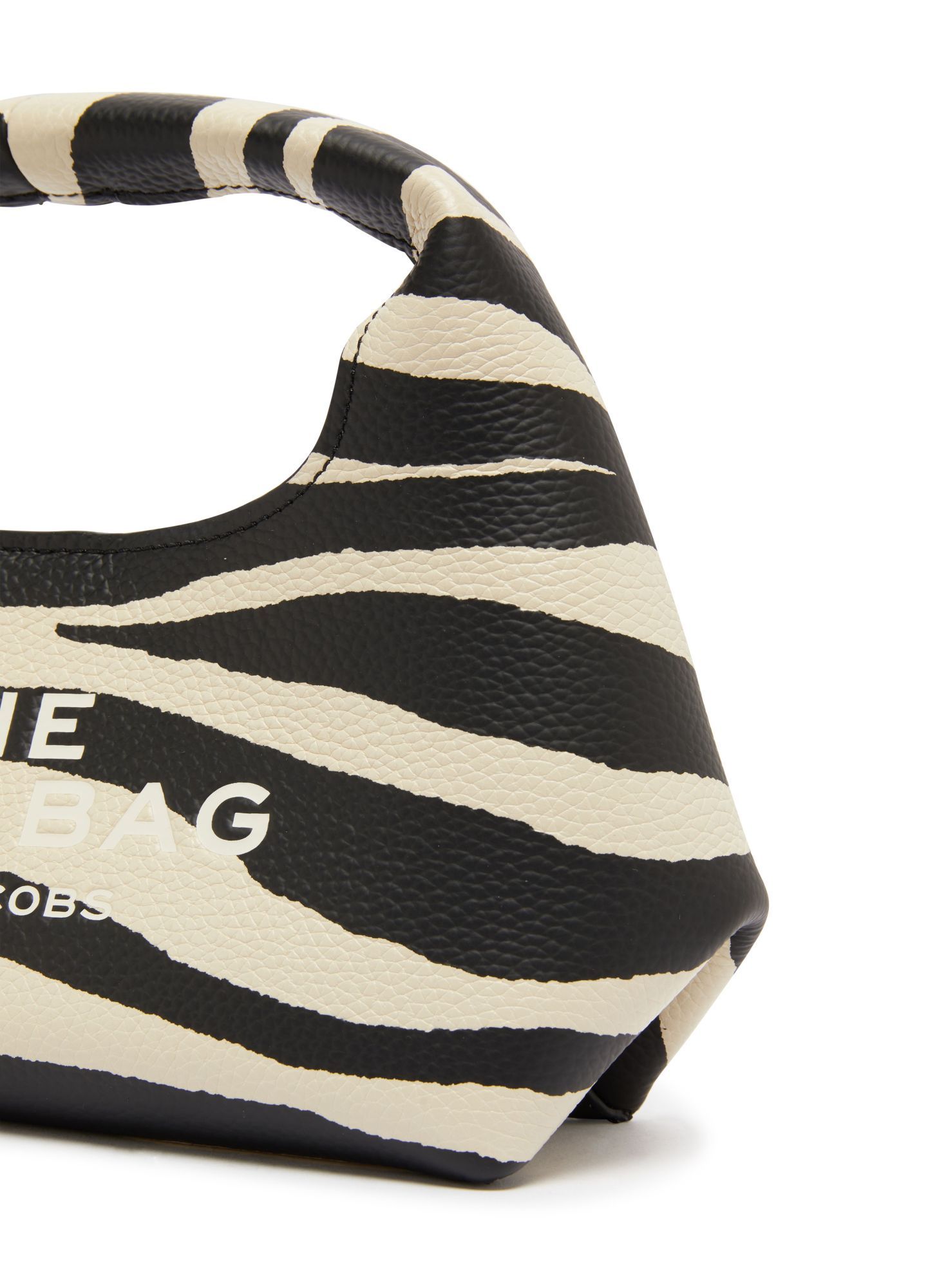 Marc Jacobs The Mini Sack Leather Zebra Print Bag In Black