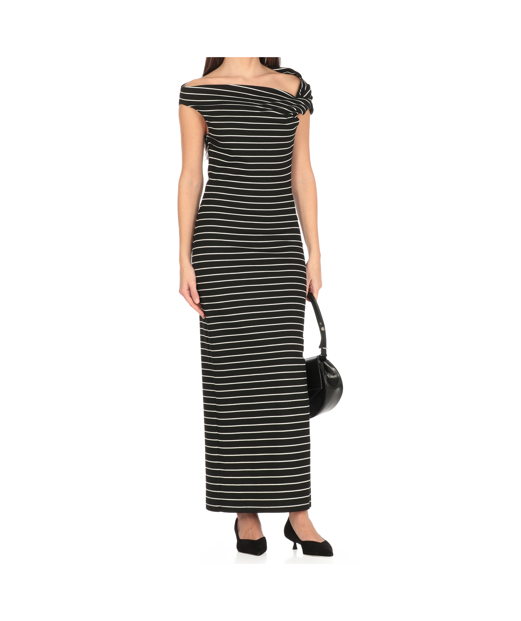 Msgm Dress Knee Length Wide Neck In Black