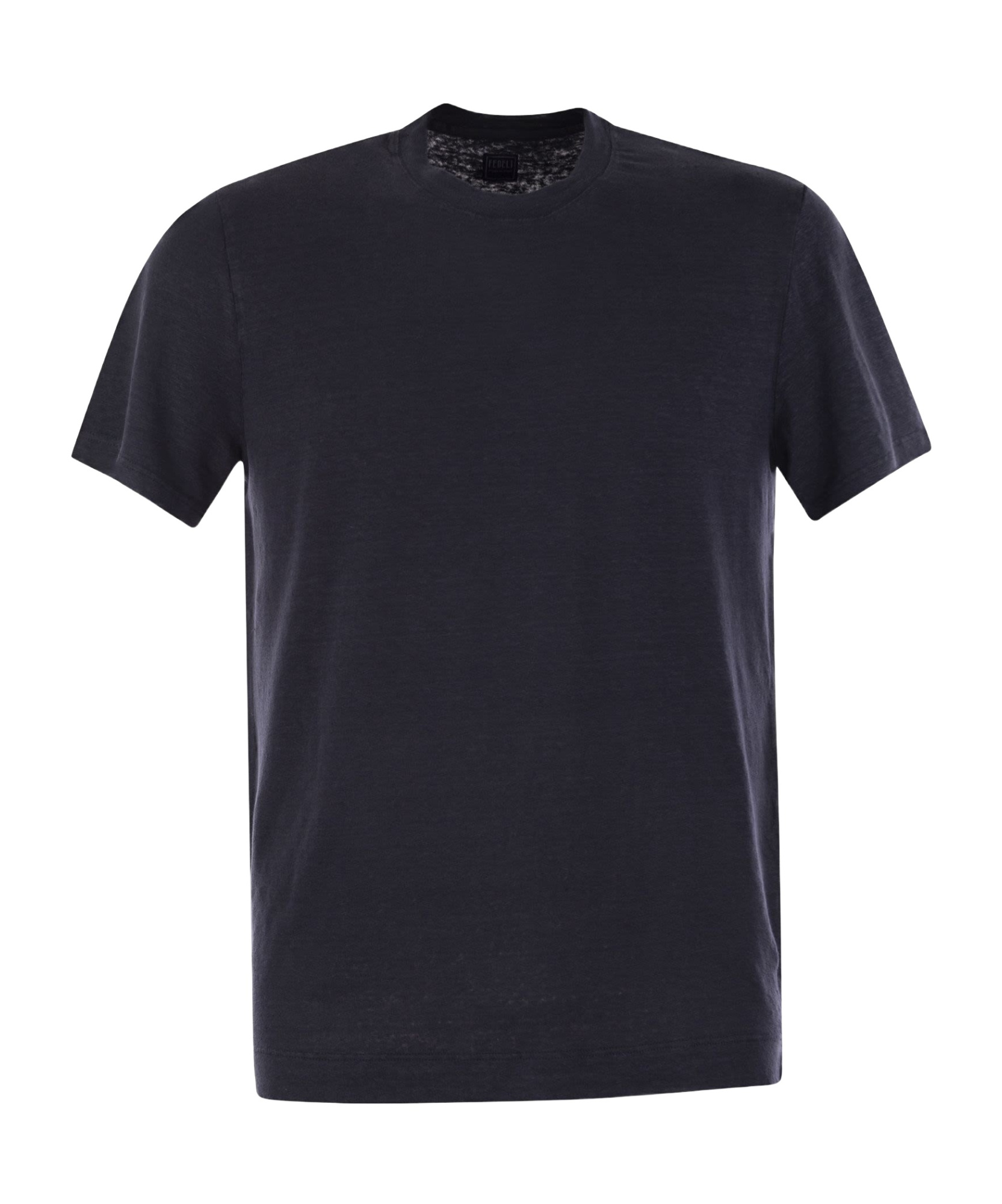 Fedeli Ribbed Hem Short Sleeves Textured Pattern In Black