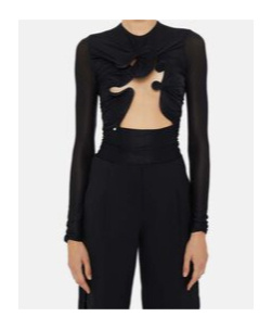 Christopher Esber Hollow Venus Cutout Mesh Top In Black