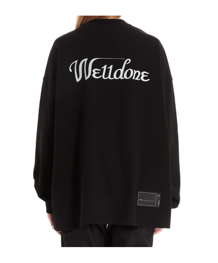 We11 Done Oversized Logo Sweatshirt In Black