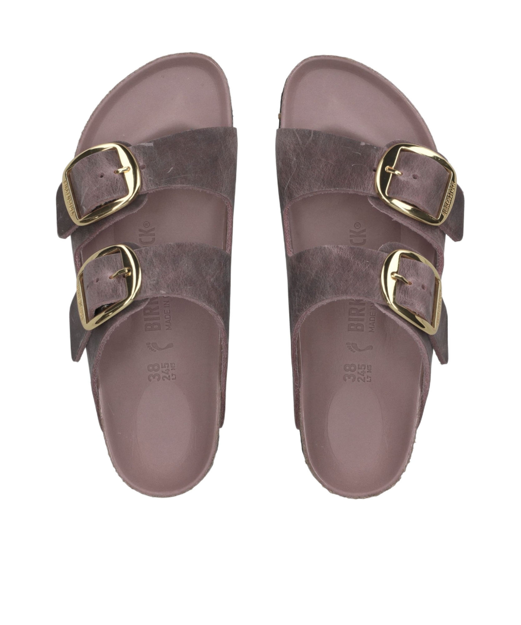 Birkenstock Arizona Hammered Big Buckle Slide Sandal In Black