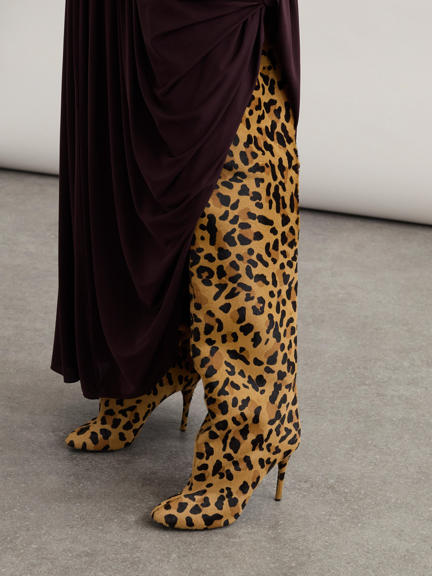 Alaïa Leopard Print Over-the-knee Boots In Animal Print