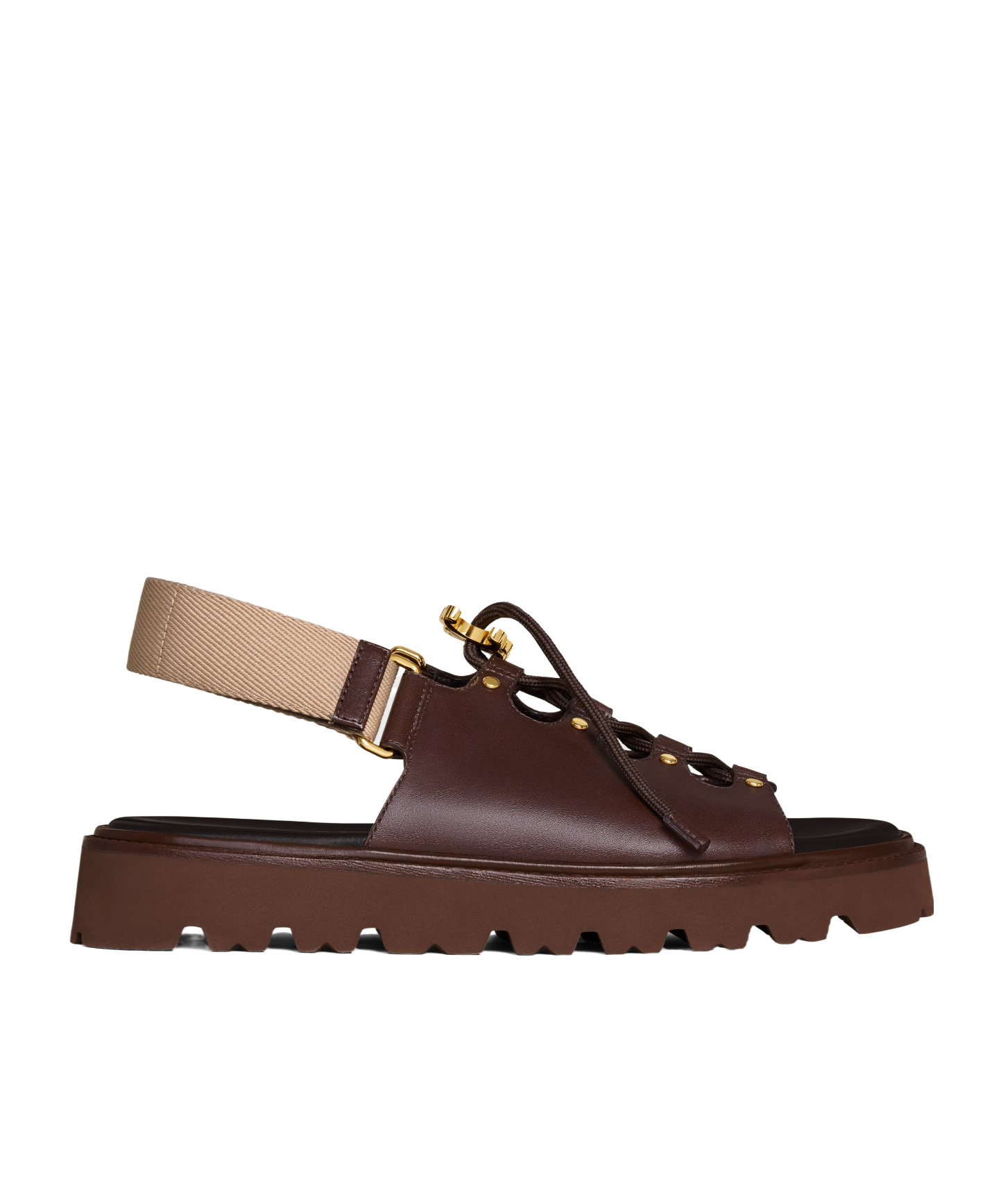 Celine Billie Chunky Sandale In Calfskin And Textile