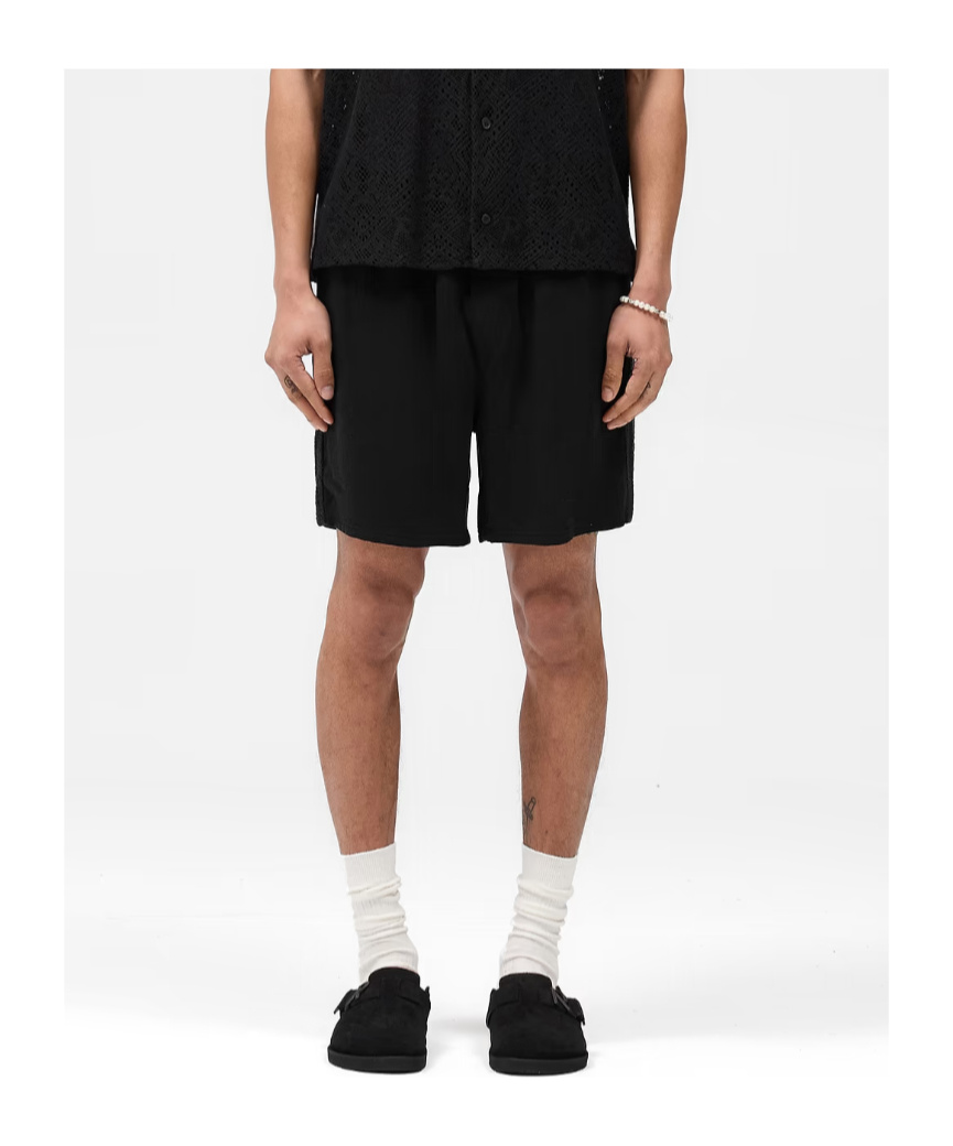 Represent Mens Mesh Relaxed-fit Woven Shorts Jet Black Xl In Black