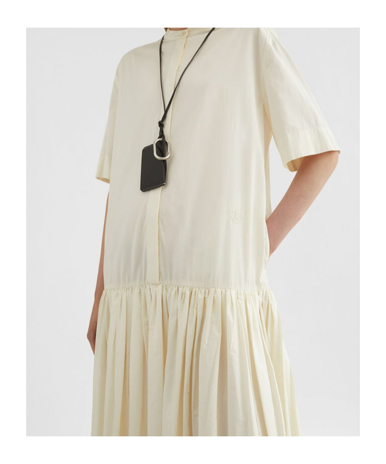 Jil Sander Relaxed Cotton Dress With Button-down Front In White