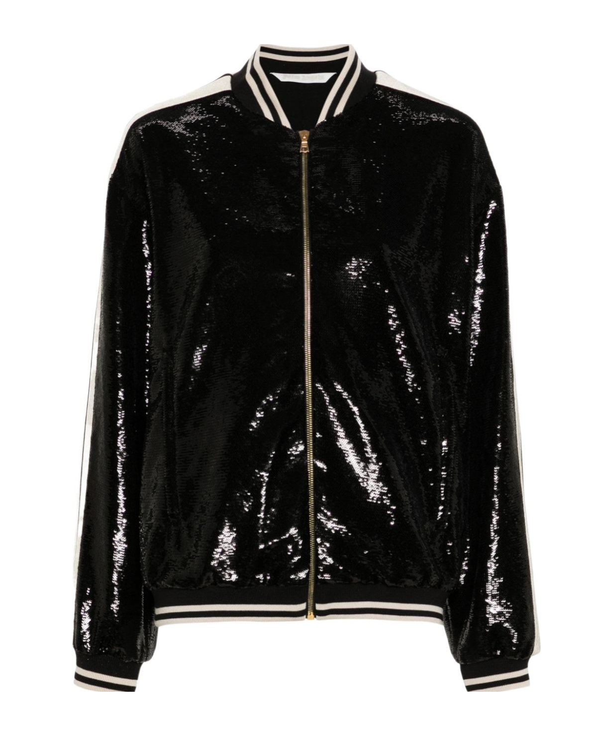 Shop Palm Angels Sequined Pilot Jacket In Black