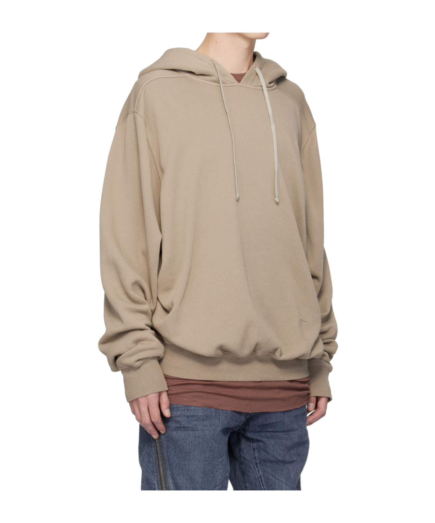 Rick Owens Drkshdw Taupe Concordians Oversized Hoodie In Brown