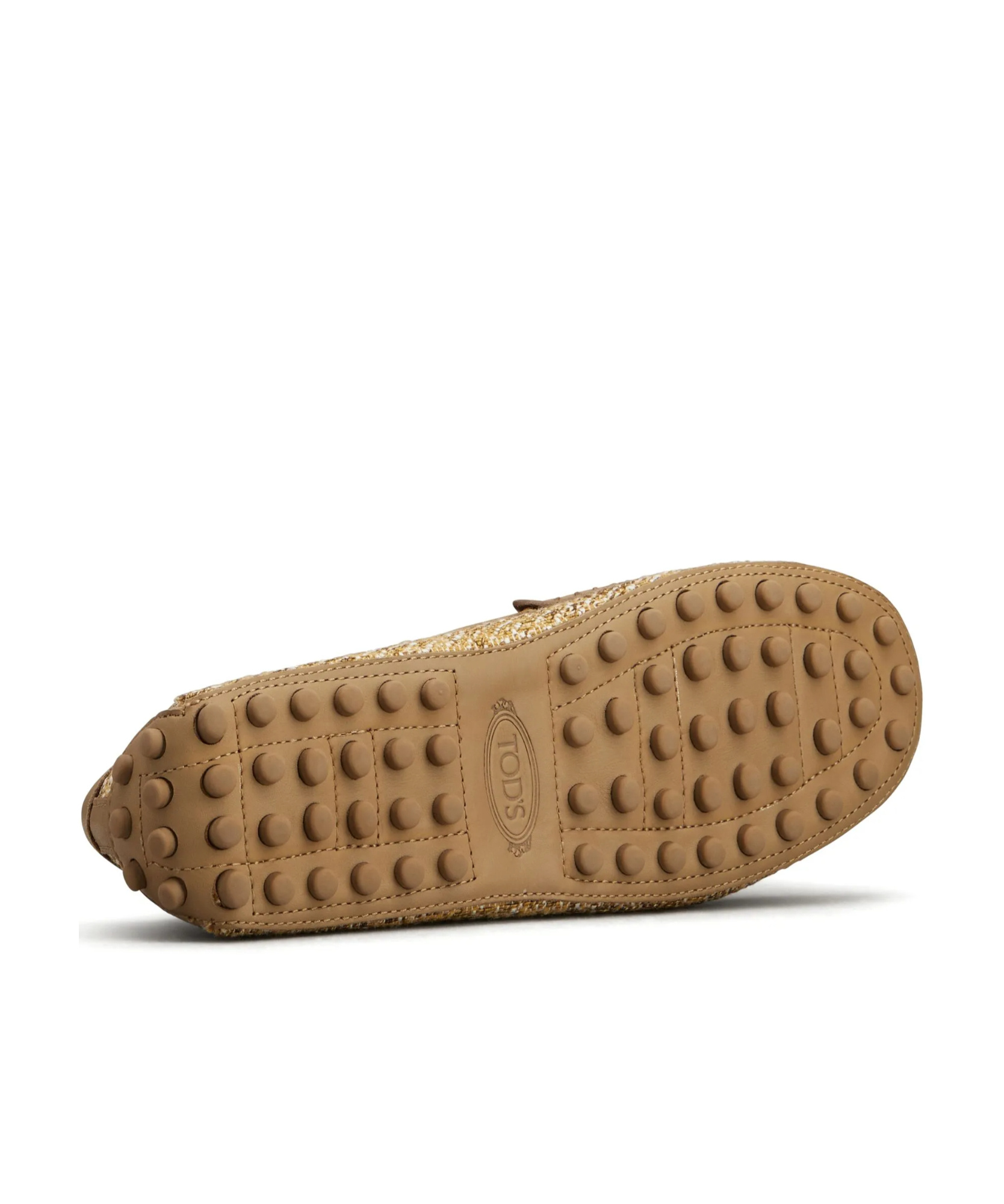 Shop Tod's Tweed Loafers In Sand Beige