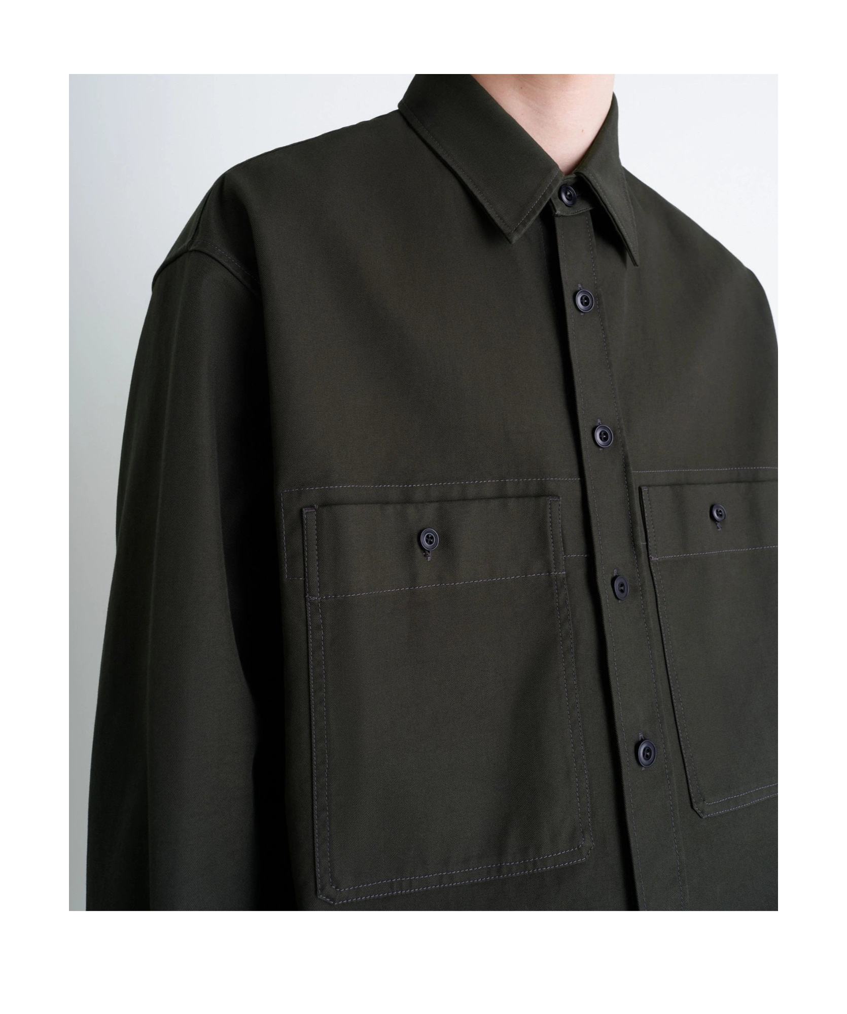 Lemaire Utility Overshirt In Brown