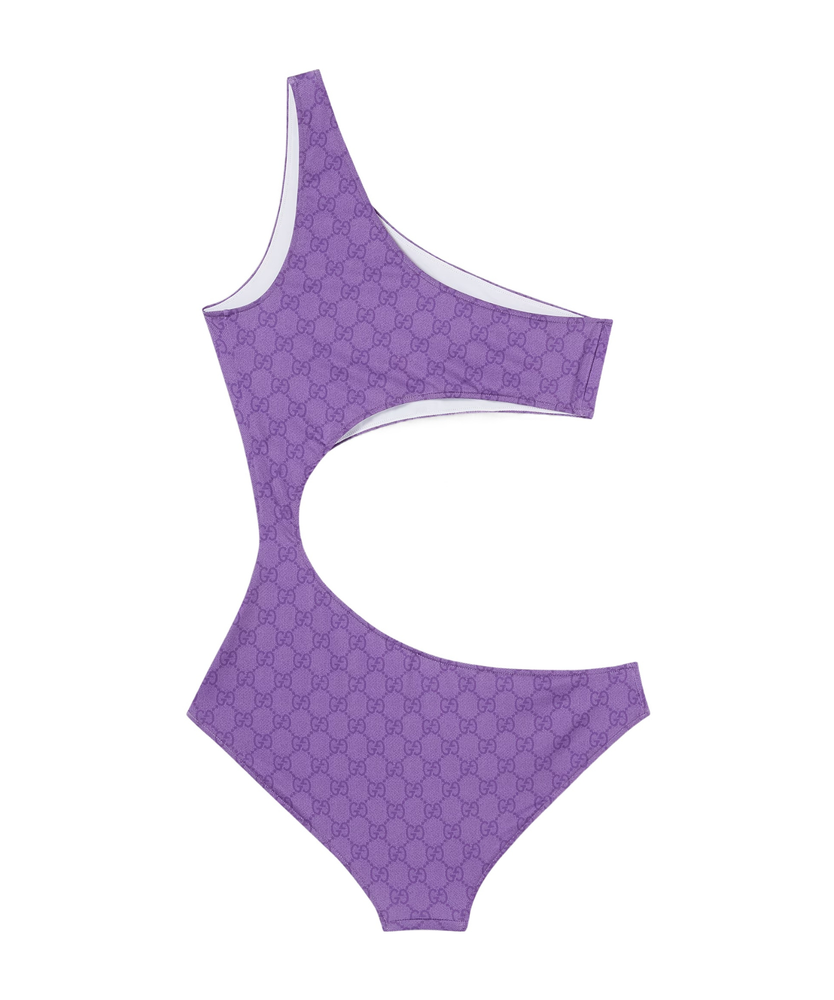 Gucci Printed Gg Stretch Jersey Swimsuit In Purple