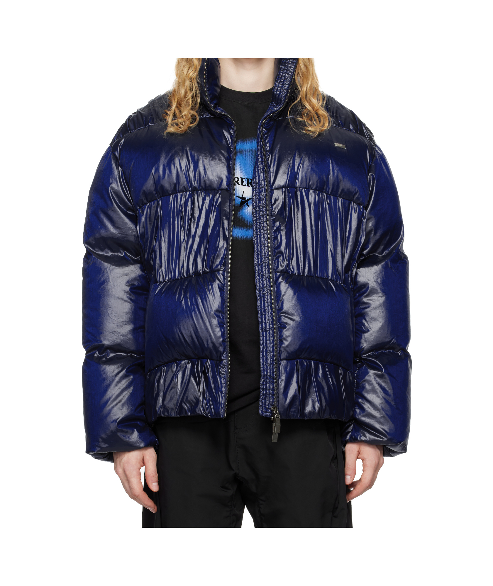 Ader Error Long-sleeved Down Jacket In Black