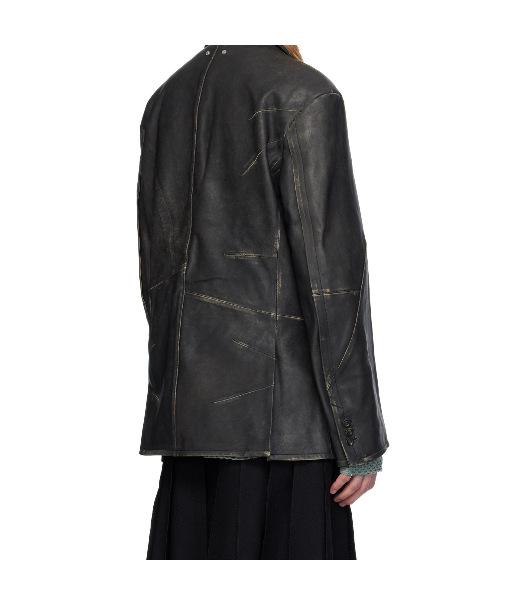 Andersson Bell Long-sleeved Leather Jacket In Black