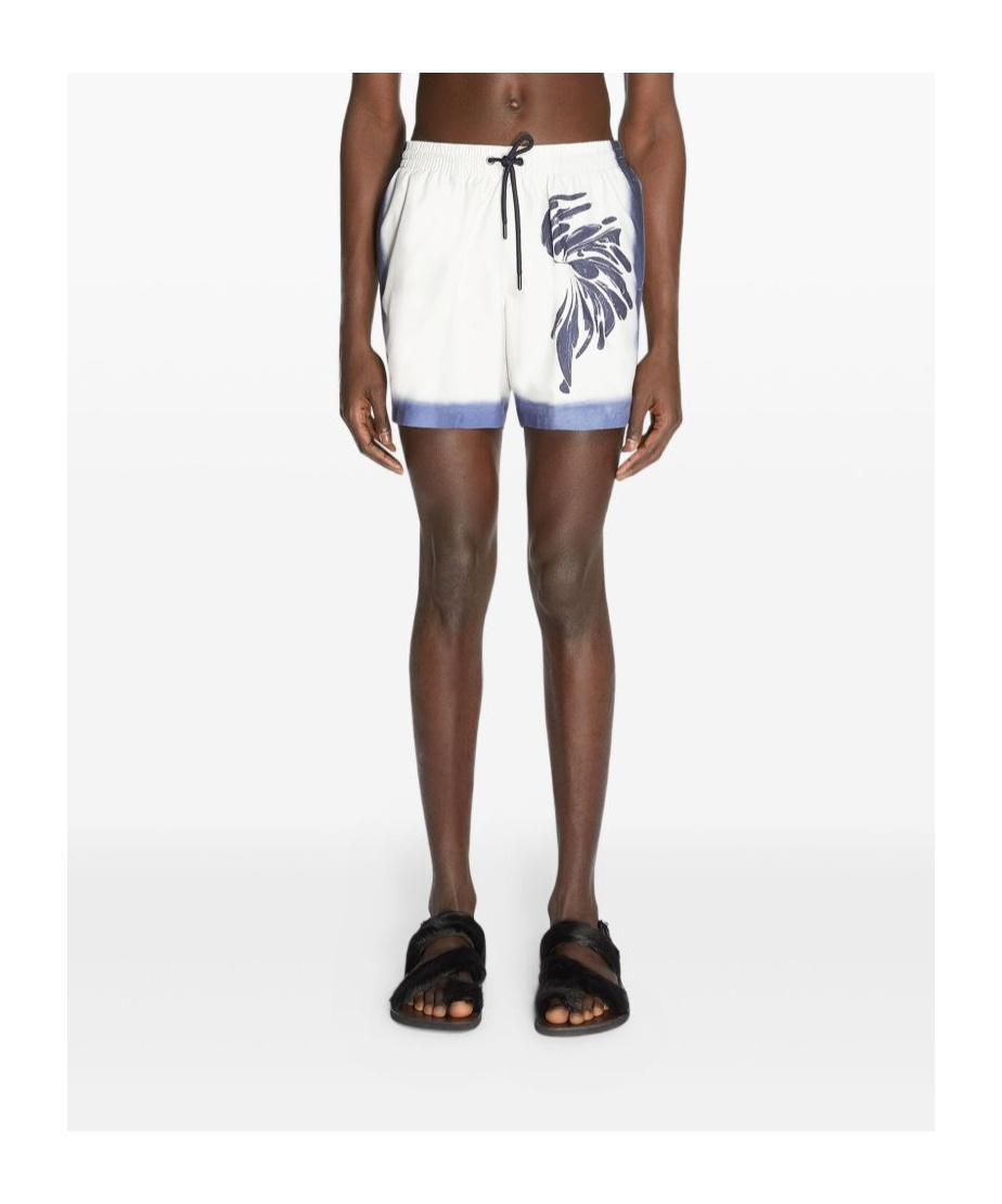 Dries Van Noten Printed Swimming Trunks In Blue