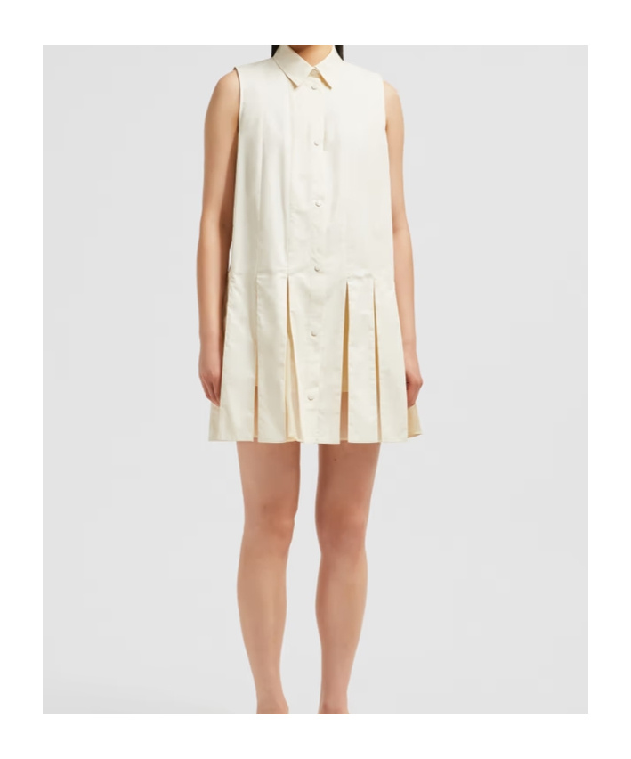 Shop Moncler Cotton Silk Mini Shirt Dress