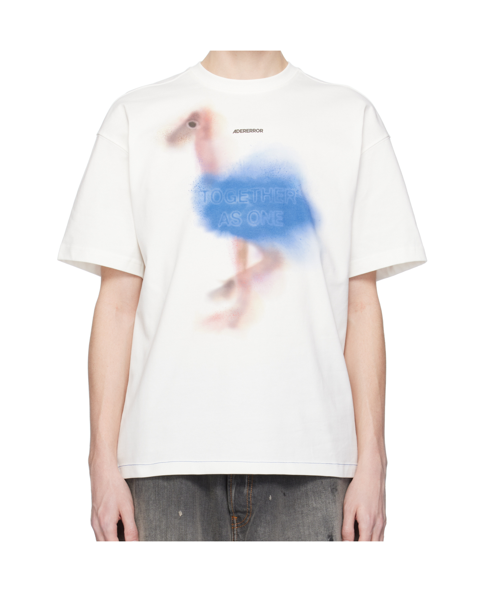 Ader Error Crew Neck Long Sleeve T-shirt In White