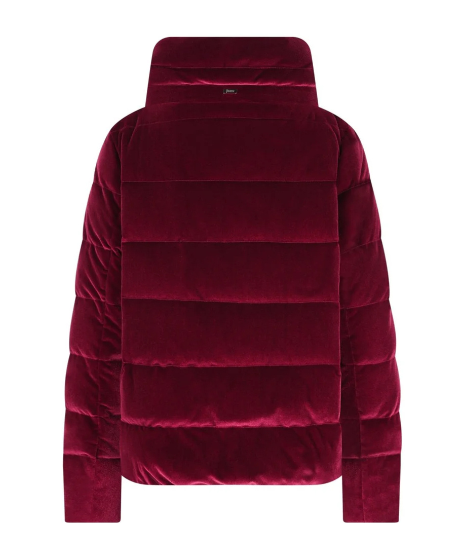 Herno Quilted Long-sleeved Down Jacket In Burgundy