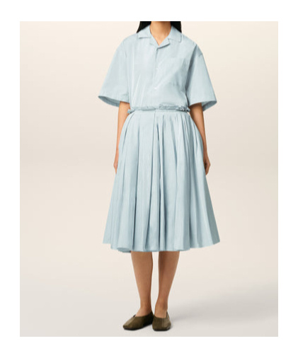 Ami Alexandre Mattiussi Blue Taffetas Midi Corolla Skirt Blue In Blue