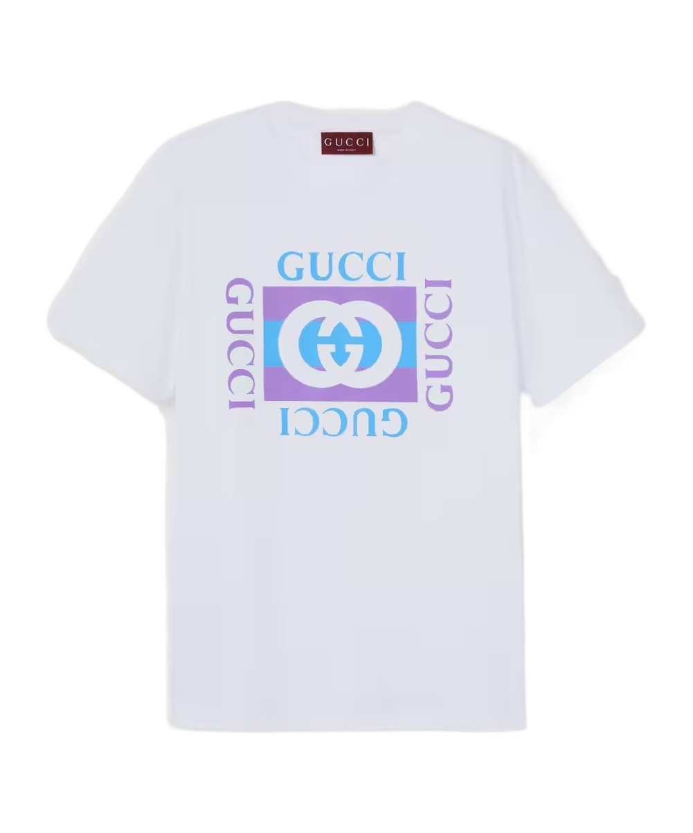 Gucci Women Logo Cotton T-shirt In White
