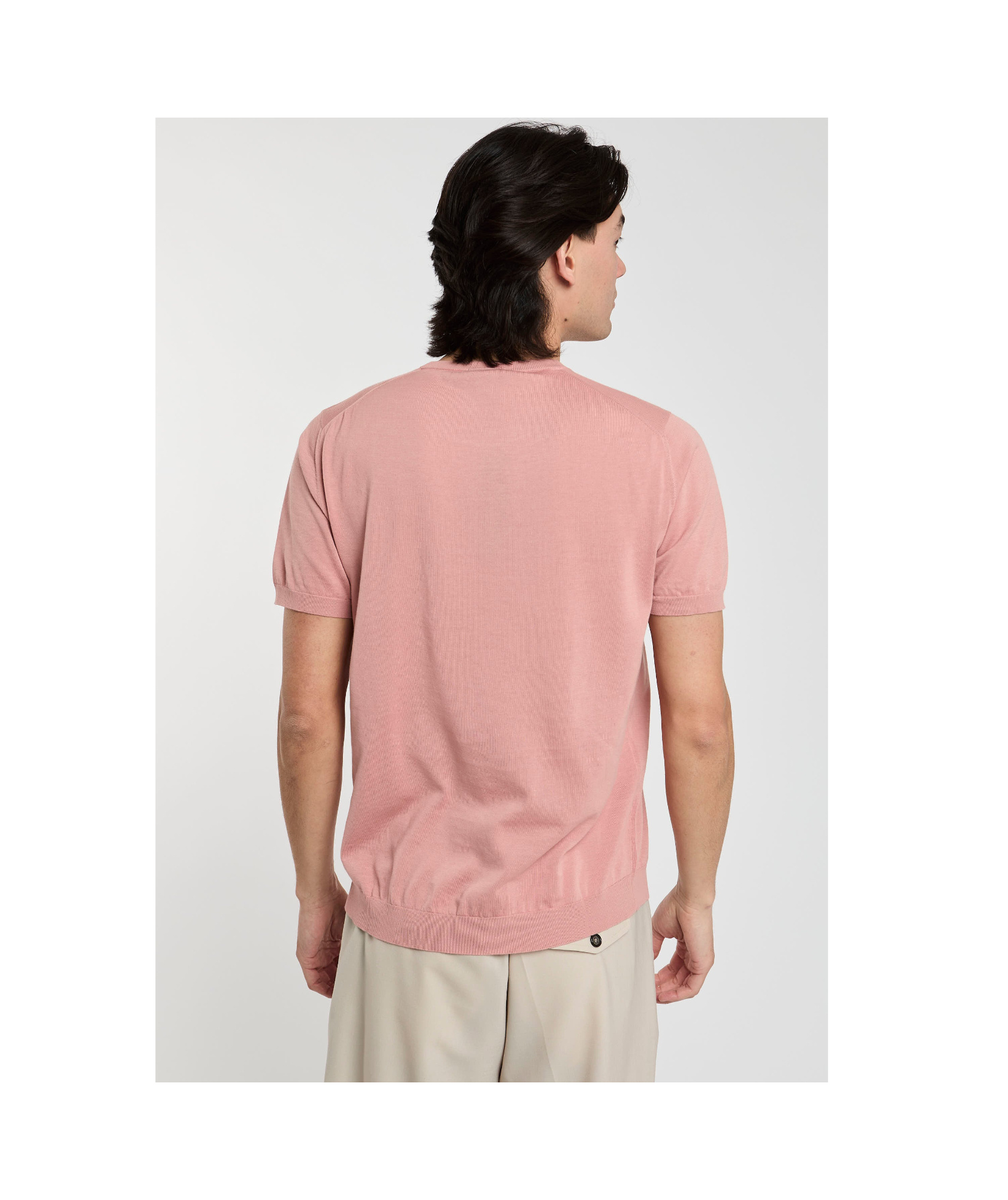 Drumohr Short-sleeves Fine-knit Jumper In Pink