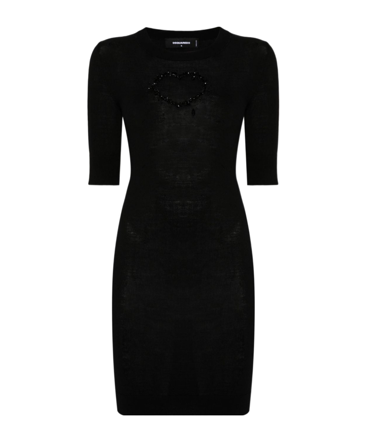 Dsquared2 Ruched Long Sleeve Mini Dress In Black