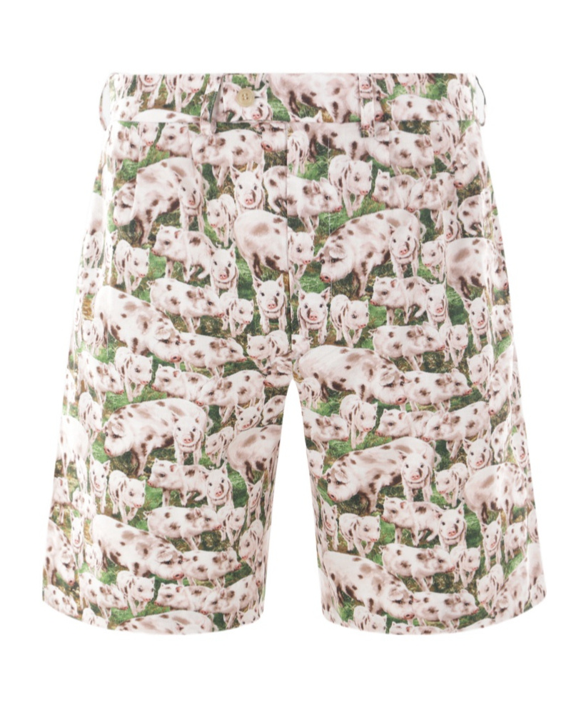 Bless Printed Shorts In White