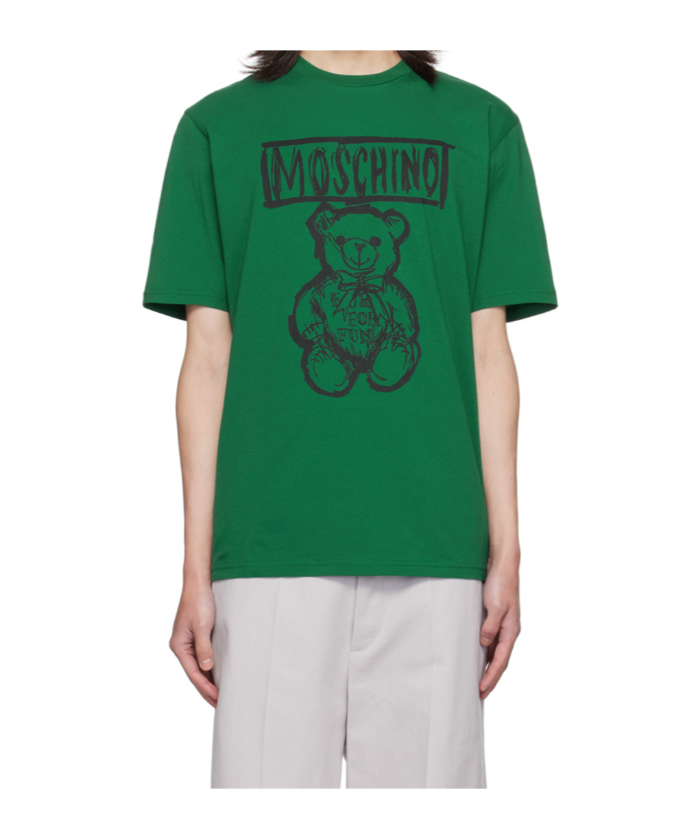 Moschino Green Teddy Bear T-shirt In Green