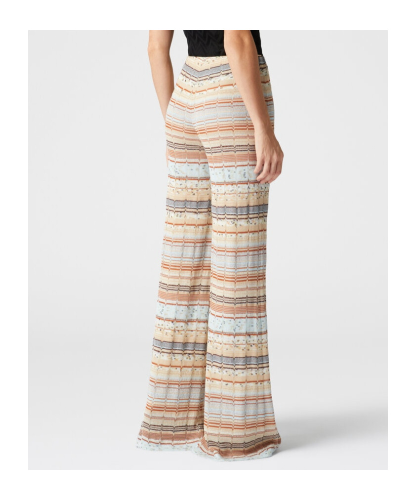 Shop Missoni Striped Palazzo Pants In Nude