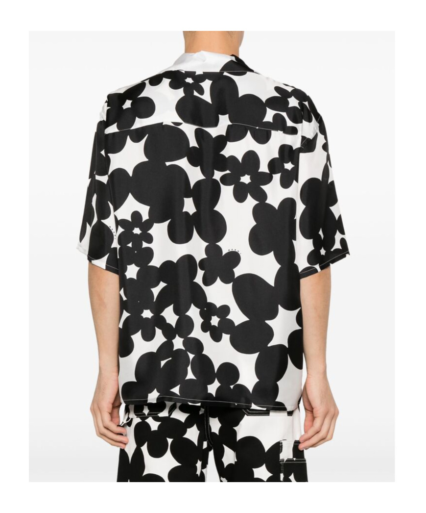 Marni Dilles Printed Short Sleeved Shirt In Black