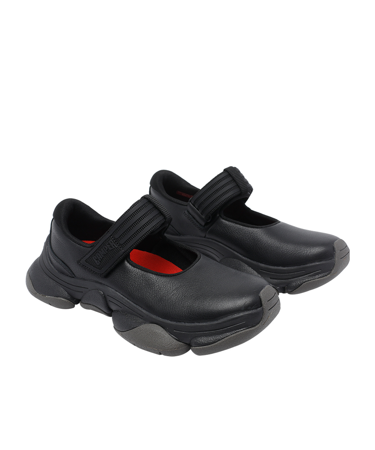 Camper Velcro Round Toe Sneakers In Black