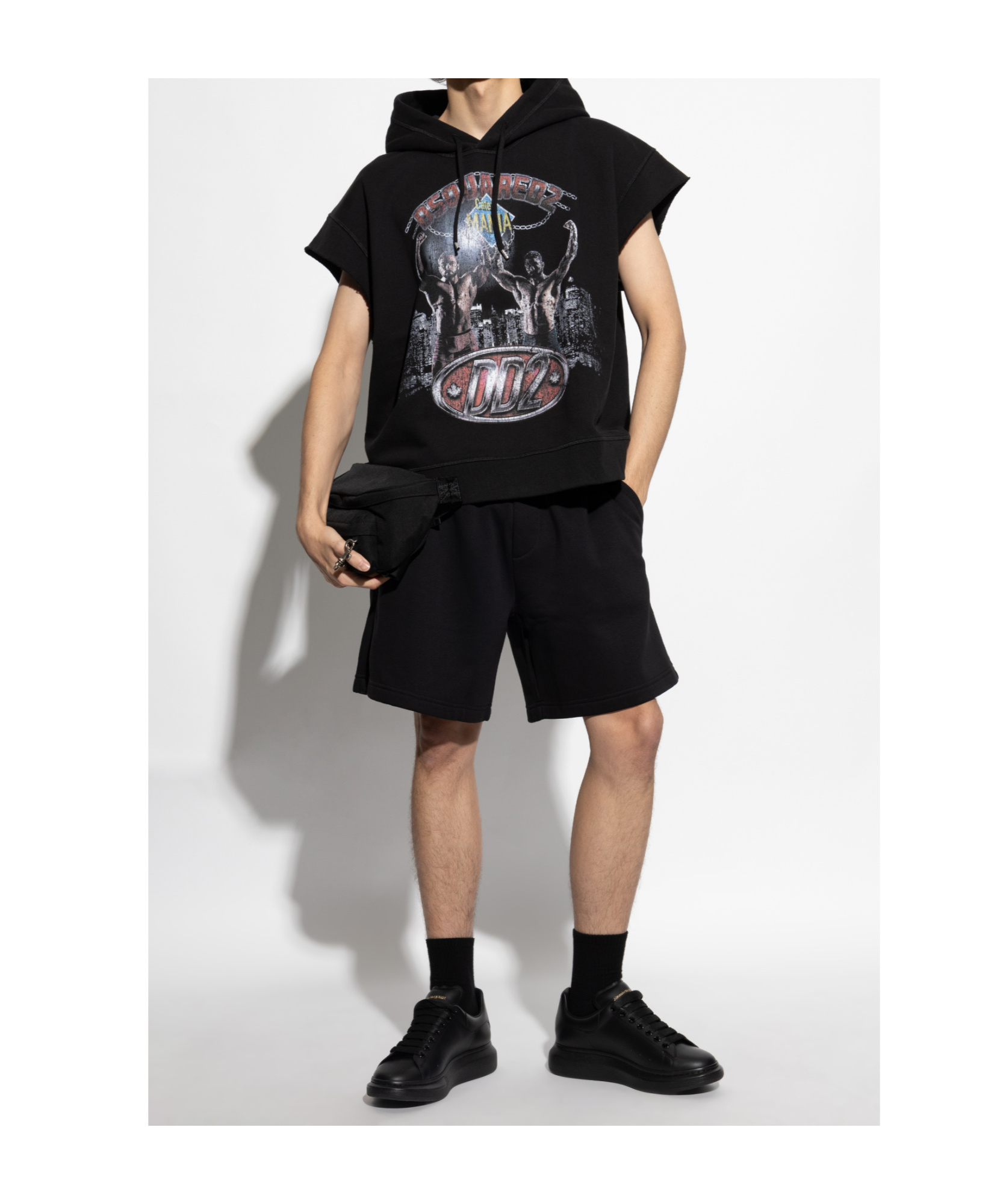 DSQUARED2 RUBBERISED-LOGO SHORTS