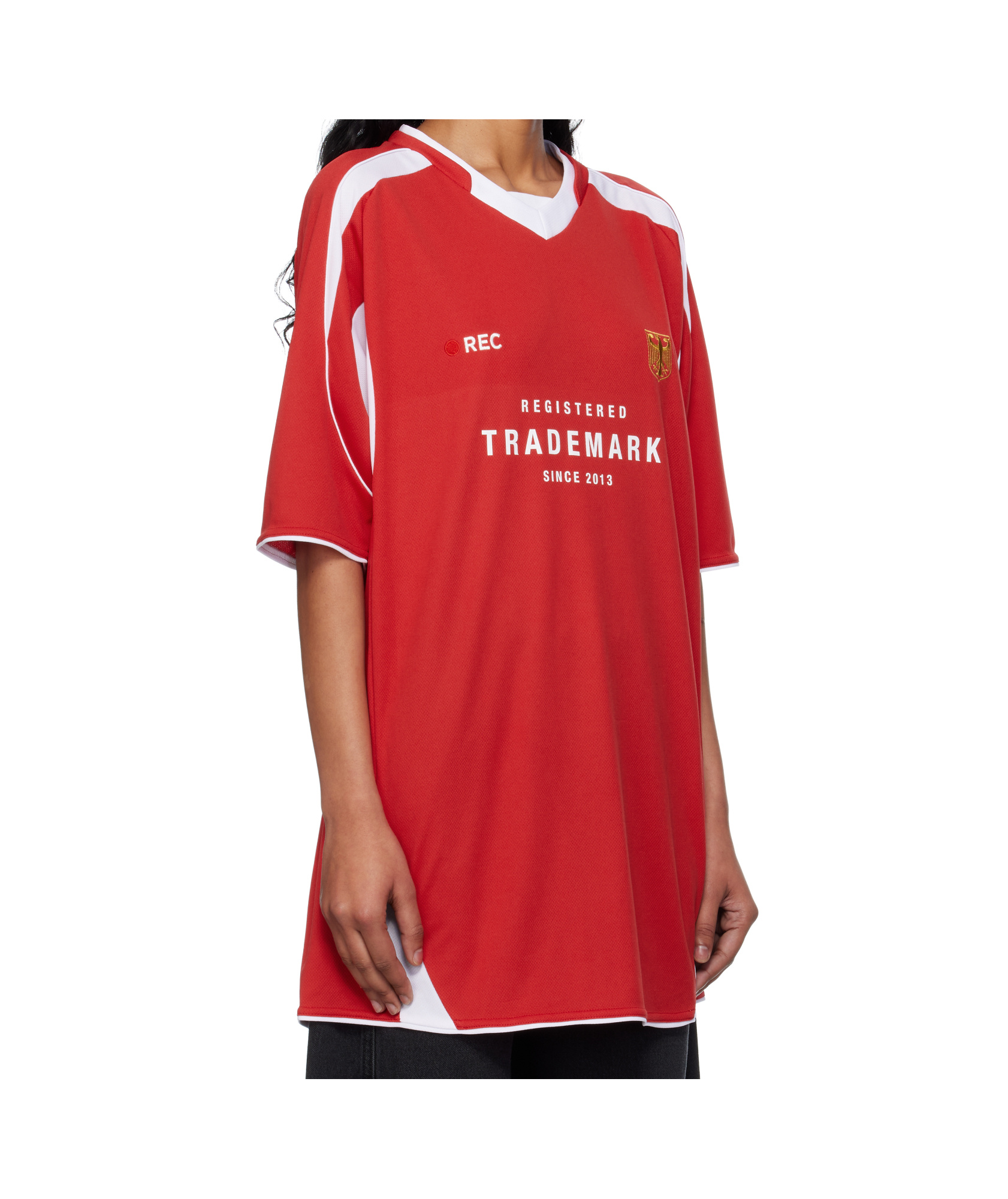 Vetements Trademark Football T-shirt In Red