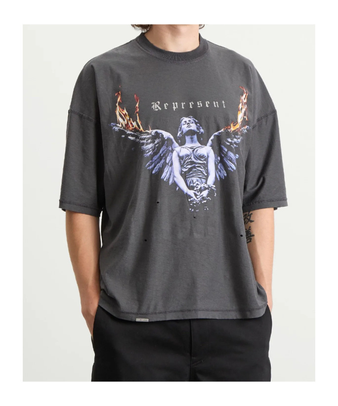 Represent Reversible Living Legacy Tour T-shirt In Grey In Black